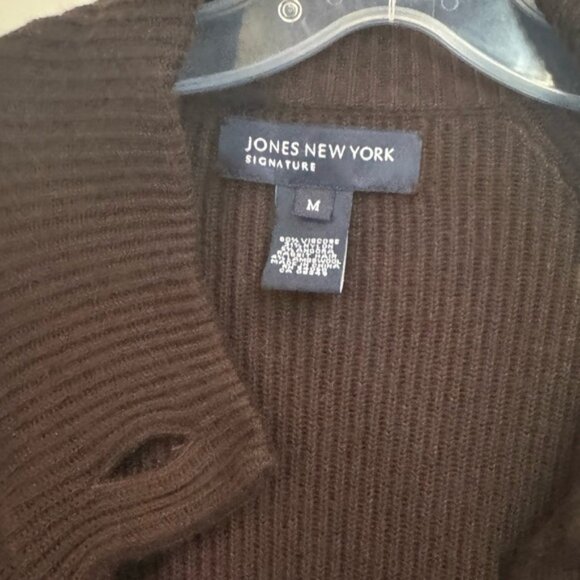 Jones NY Ribbed Wool Angora Cardigan Toggle Button Knit Sweater Jacket Top Tan M - Picture 10 of 16